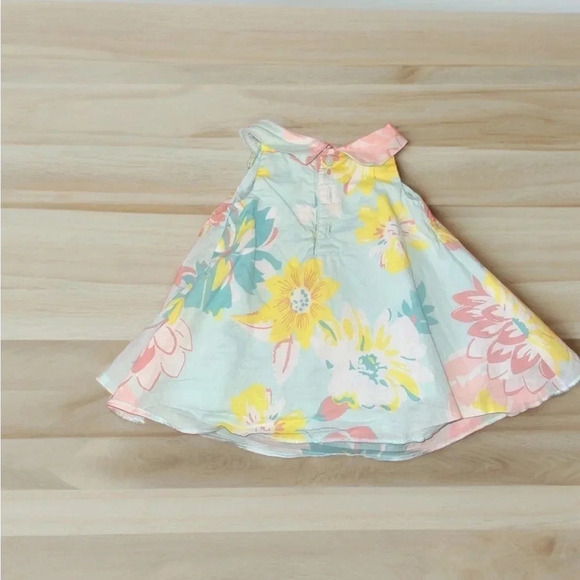 Just One You Carter's Special Blue Pink Yellow Flower Dress NB - Picture 4 of 5